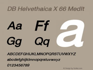 DB Helvethaica X Font,DBHelvethaicaX-66MedIt Font,DB Helvethaica X 66 ...