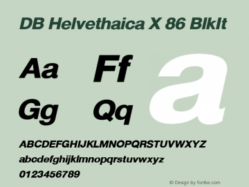 DBHelvethaicaX-86BlkIt Version 3.200 Font Sample