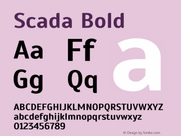 Scada Bold Version 4.100;PS 004.100;hotconv 1.0.88;makeotf.lib2.5.64775 Font Sample