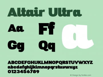 Altair-Ultra Version 1.000 Font Sample