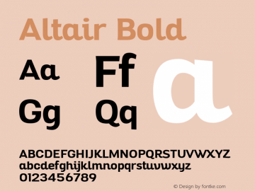 Altair-Bold Version 1.000 Font Sample