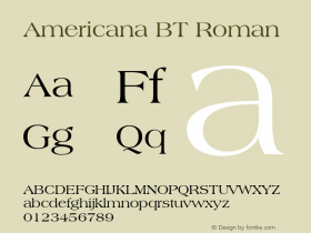 Americana BT Roman mfgpctt-v4.4 Dec 8 1998图片样张