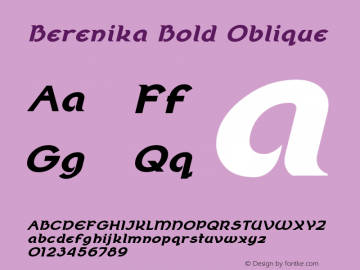 Berenika Bold Oblique Version 2.000图片样张