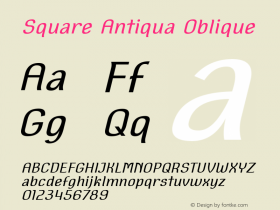 Square Antiqua Oblique Version 1.000 Font Sample