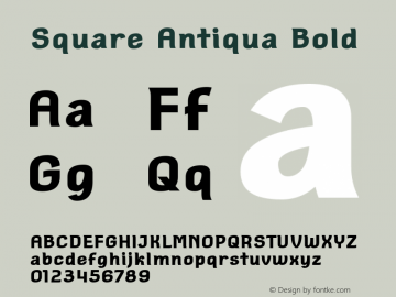 Square Antiqua Bold Version 1.000 Font Sample