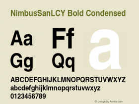 NimbusSanLCY Bold Condensed Fontographer 4.7 7/30/08 FG4M­0000002045图片样张