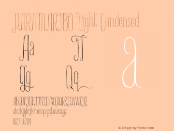 PARAMARIBO Light Condensed Version 1.000 Font Sample
