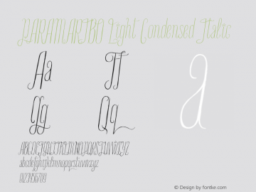 PARAMARIBO Light Condensed Italic Version 1.000图片样张