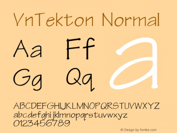 VnTekton Normal 001.003 Font Sample