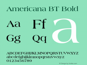 Americana BT Bold Version 2.001 mfgpctt 4.4图片样张