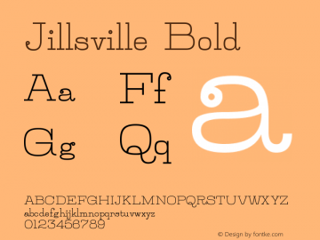 Jillsville Bold Version 1.0; 2002; initial release图片样张