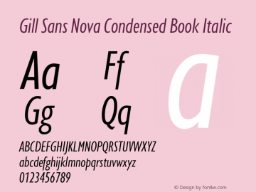 Gill Sans Nova Condensed Book Italic Version 1.00图片样张