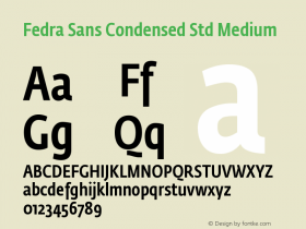 FedraSansCondStd-Medium Version 2.1; 2006 Font Sample