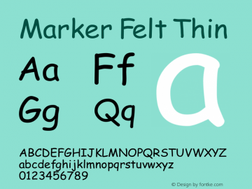 Marker Felt Thin  Font Sample