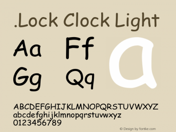 Lock Clock Light  Font Sample