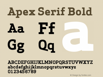 ApexSerif-Bold Version 5.000;PS 001.001;hotconv 1.0.38图片样张