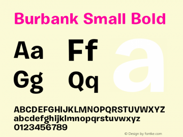 BurbankSmall-Bold Version 1.000;PS 001.001;hotconv 1.0.38图片样张