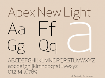 ApexNew-Light Version 1.001 2006, Revised version replacing Apex Sans Font Sample