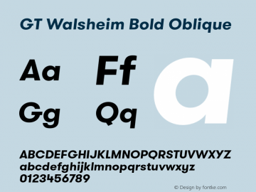 GT Walsheim Bold Oblique Version 1.001图片样张