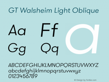 GT Walsheim Light Oblique Version 1.001图片样张
