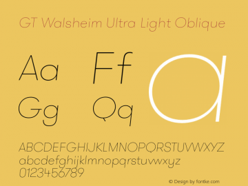 GT Walsheim Ultra Light Oblique Version 1.001图片样张