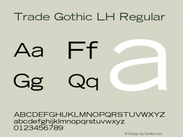 Trade Gothic LH Extended Version 001.000图片样张