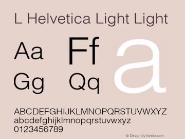 L Helvetica Light Light:001.001 001.001 Font Sample