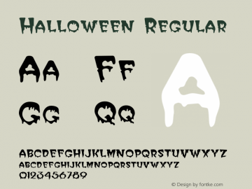 Halloween Regular Altsys Fontographer 3.5  1/24/93图片样张