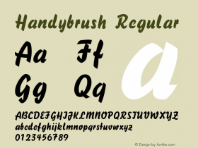 Handybrush Regular Altsys Fontographer 3.5  1/24/93 Font Sample