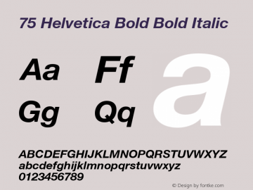 75 Helvetica Bold Bold Italic:001.100 001.100图片样张