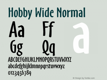Hobby Wide Normal Altsys Fontographer 4.1 1/31/95 Font Sample