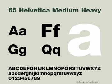 65 Helvetica Medium Heavy:001.000 001.000 Font Sample