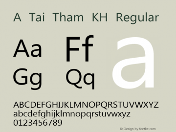 A Tai Tham KH Version 2.000 Font Sample
