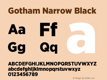 GothamNarrow-Black Version 2.200; Basic图片样张