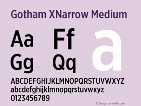 GothamXNarrow-Medium Version 2.200; Pro图片样张