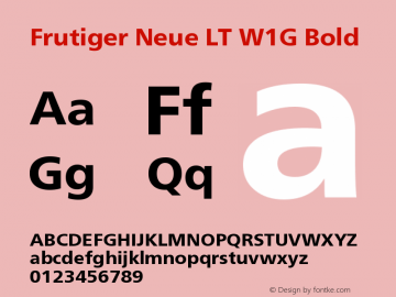 FrutigerNeueLTW1G-Heavy Version 1.00 Font Sample
