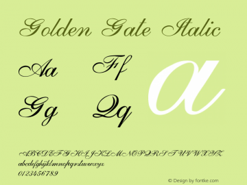 GoldenGate-Italic Version 1.000图片样张