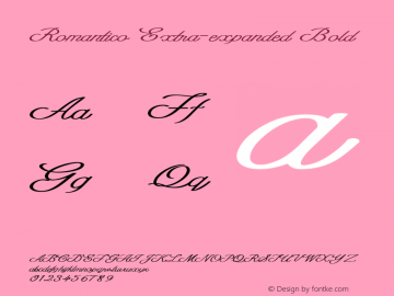 Romantico-ExtraexpandedBold Version 1.000 Font Sample