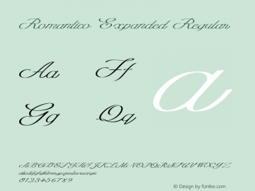 Romantico-ExpandedRegular Version 1.000 Font Sample