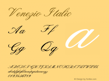 Venezio-Italic Version 1.000 Font Sample