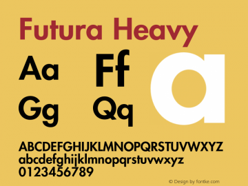 Futura-Heavy Version 001.000 Font Sample