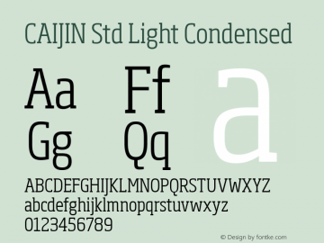 CAIJIN Std Light Condensed Version 001.001 Font Sample