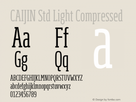 CAIJIN Std Light Compressed Version 001.001图片样张