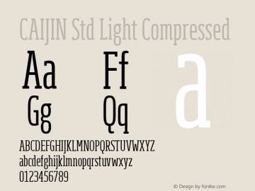 CAIJIN Std Light Compressed Version 001.001 Font Sample