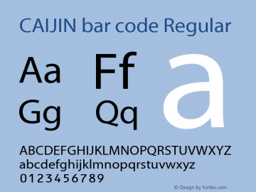 CAIJIN bar code Version 2.006 2004 Font Sample
