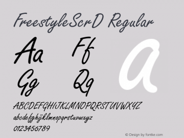 FreestyleScrD Regular Version 001.005 Font Sample