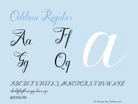 Odelina Version 1.000 Font Sample