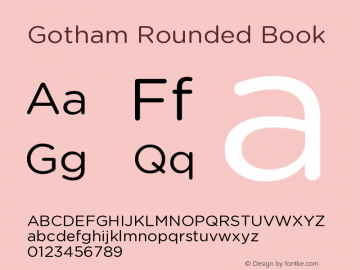 GothamRounded-Book Version 1.200 Font Sample