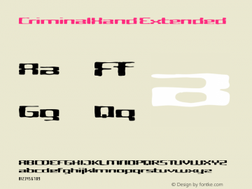 CriminalHand Extended Macromedia Fontographer 4.1 18.01.00 Font Sample