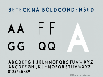 Beteckna Version 001.400 Font Sample